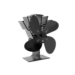 Ventilátor na kachle FLAMINGO štvorlopatkový, čierny