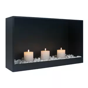 Dekoratívny krb na sviečky Cube 700 čierny